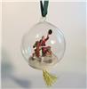 Icelandic Pony & Santa Glass Globe Ornament