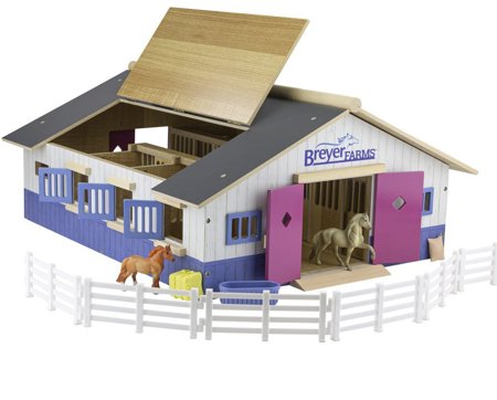 BREYER DELUXE WOOD BARN STABLE PLAYSET