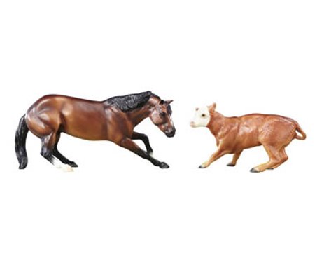 Cutting Horse & Calf